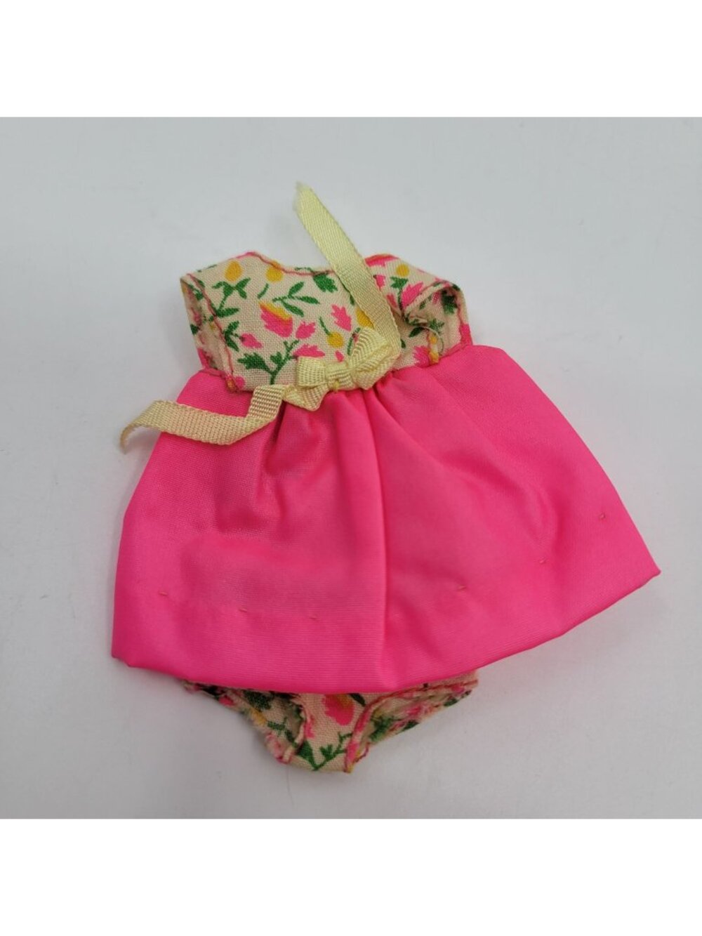 Mattel Vintage 1965 Tutti Dress Neon Pink & Floral Doll Clothing